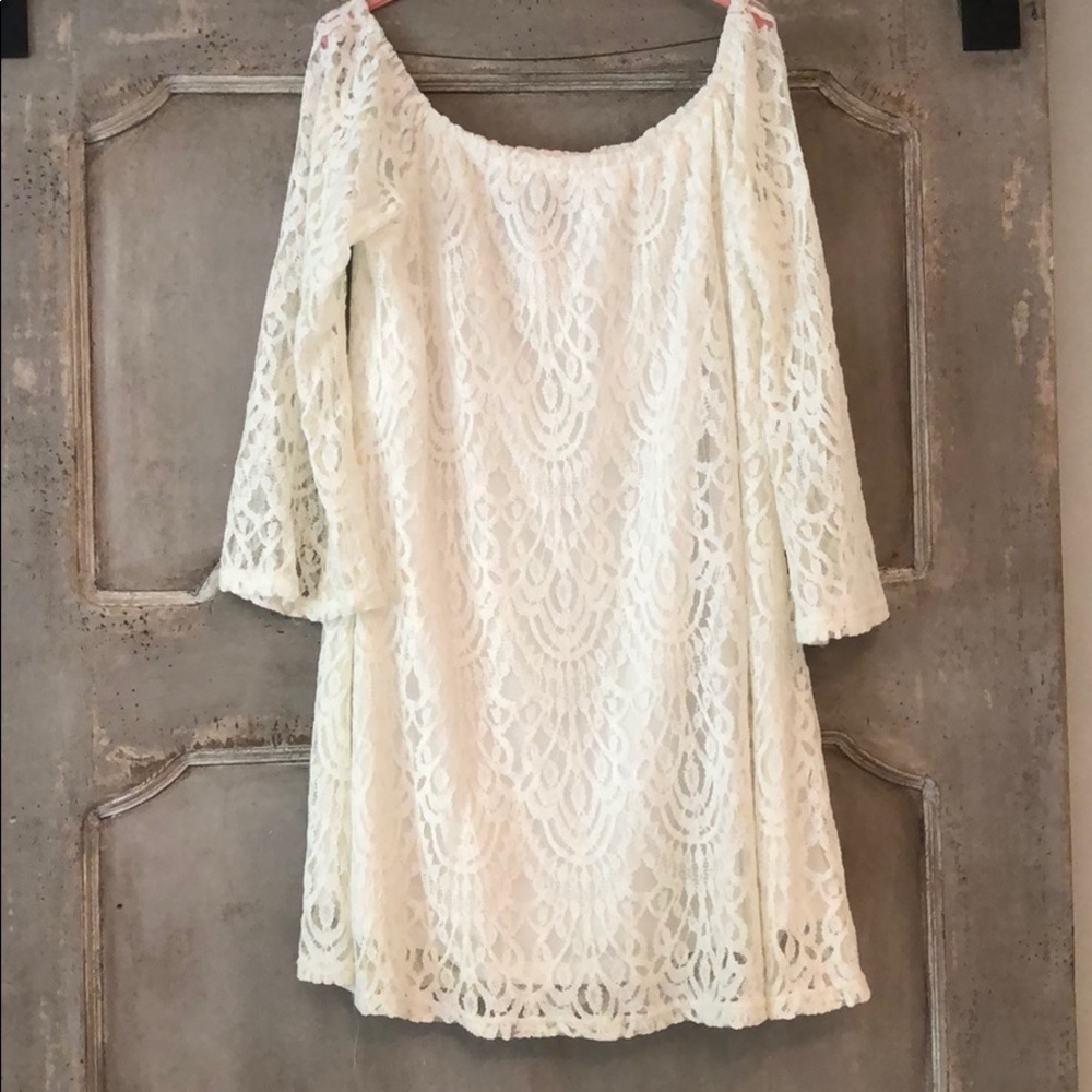 White crocheted dress